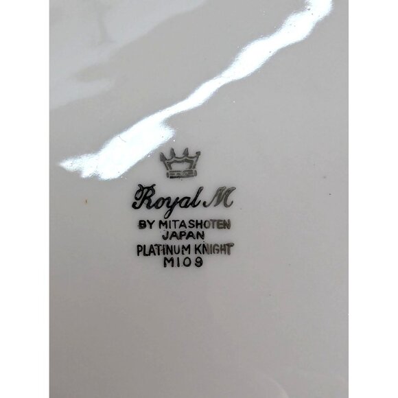 Royal M by Mitashoten Platinum Knight M109 White Coupe Salad Plate Set of 4 - Picture 9 of 9